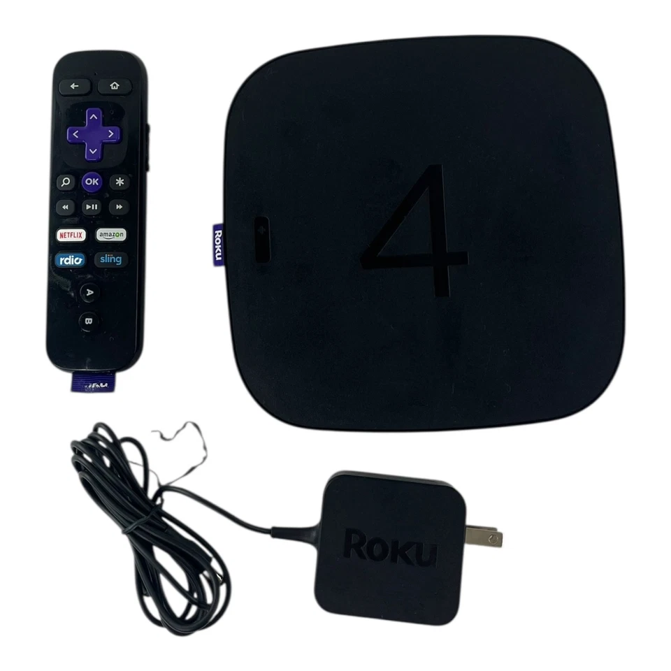 Roku 4 (4th Generation) Media Streamer Tested Model 4400X with Remote Black - Image 2 of 4