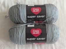 Lot of 2 Red Heart Super Saver  Dusty Gray  Yarn Worsted 4 Acrylic 7 Ounces Each