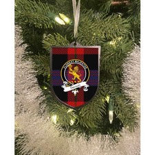 Brown Clan Crest Tartan Ornament  3D Printed Shield, Double-Sided