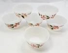 6 Vtg Fire King Peach Blossom Custard Dessert Bowl Ramekins 6oz w/Scalloped Edge