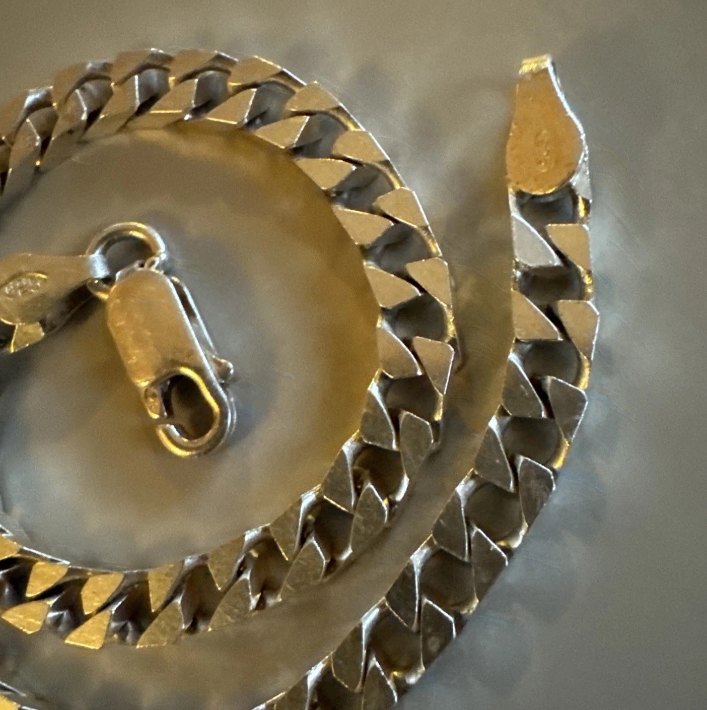 Sterling Silver 925 Solid Square Curb Link Bracel… - image 2