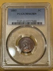 1883 PCGS MS63BN Indian Head Cent Uncirculated Beautiful Coin