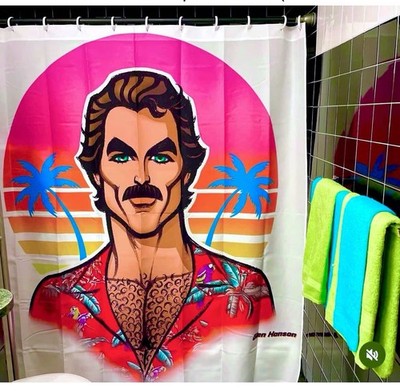 Glen Hanson Daddy Magnum P.I.  Shower Curtain Tom Selleck