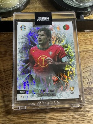 2024 Topps White Ice Euro Edition Luis Figo 1/5. Topps Total Fußball. Figo SSP 
