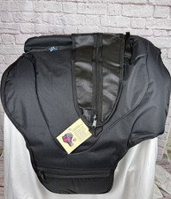 World Class Equine Deluxe Western Saddle Case Black Zippered Pockets Detachable