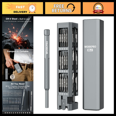 60-in-1 Precision Screwdriver Set with Magnetic Case, Mini CRV Tools for Electro