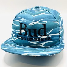Vintage Budweiser Racing Snapback Hat King of Beers Made in USA NASCAR Black