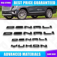 4pcs Door Side Rear Trunk Sticker Decal Emblem For Yukon Yukon XL Black Letters