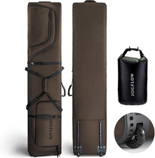 360  Padded Ski Bag with Wheels, Waterproof, Fits 1-2 Sets for Travel