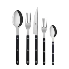 - 5-Piece Flatware Set - Bistrot Collection - Knife, Fork, Soup Spoon, Teaspo...