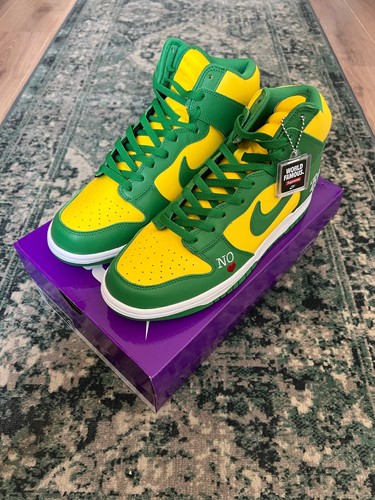 Nike SB Dunk High Supreme By Any Means Brazil Green Yellow EU 45 US 11 ✅ - Bild 2 von 5