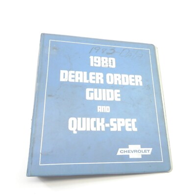 VINTAGE 1980 CHEVROLET DEALER ORDER GUIDE AND QUICK SPEC EMPTY BINDER 