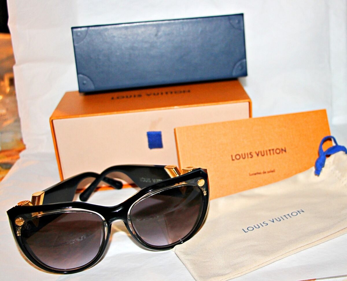 LOUIS VUITTON MY FAIR LADY BLACK CAY EYE STUDS SUNGLASSES LOUIS VUITTON MY FAIR LADY BLACK CAY EYE STUDS SUNGLASSES
