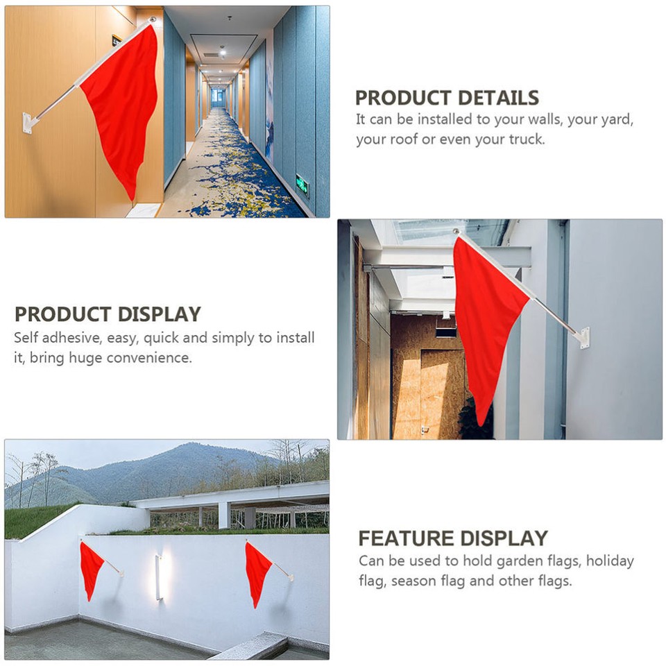 3 Pcs Adhesive Flag Pole Mount Car Metal Flagpole Base Quick Premium