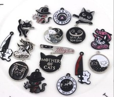 160Pcs cartoon black cat mix Charm bracelet necklace Pendant DIY Jewelry Making