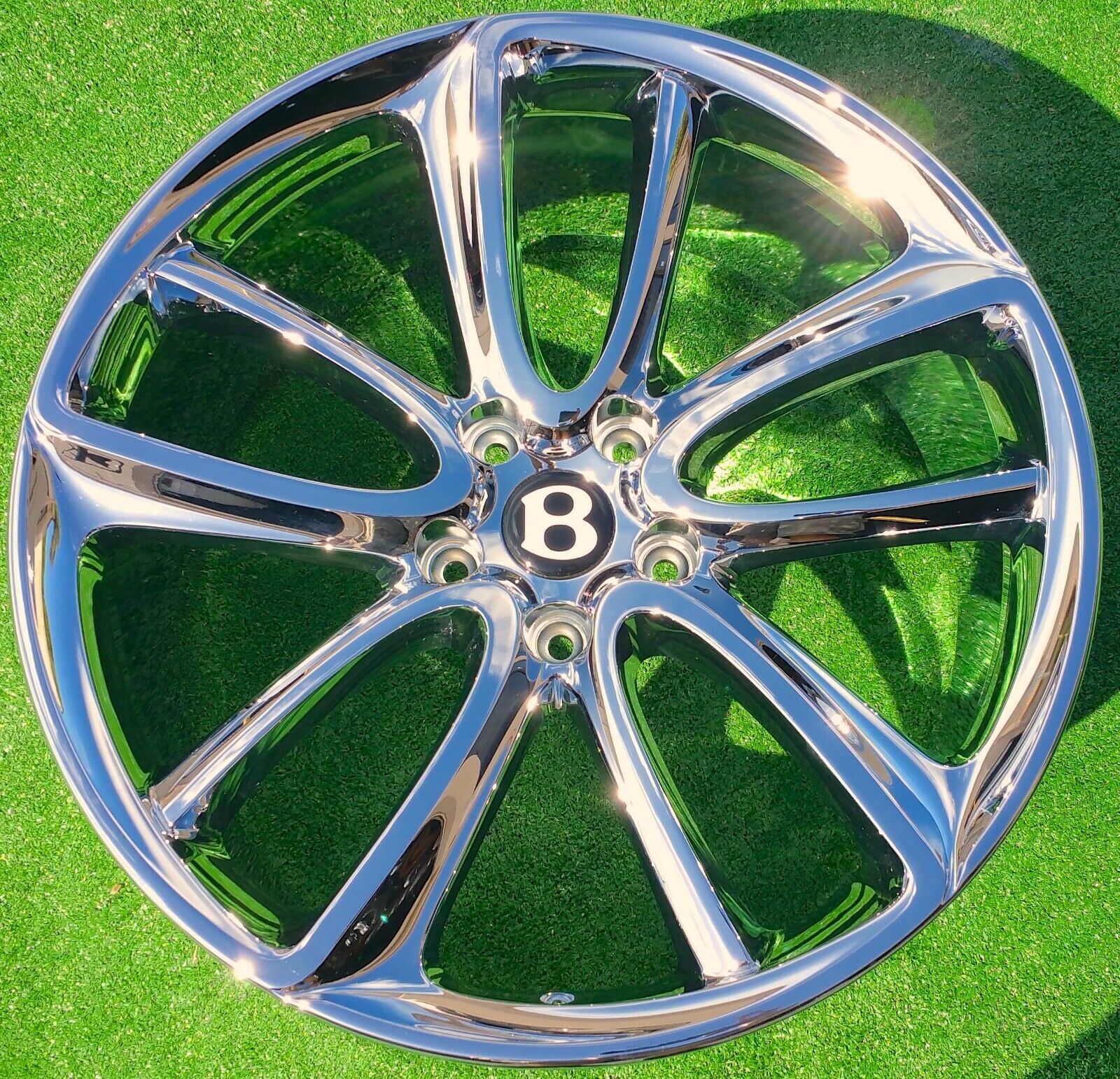 4 New Chrome Factory Bentley Continental Wheels 22 inch GT GTC OEM Flying Spur