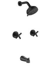 2 Handle Shower Faucet Set with Tub Spout Bathtub Shower Faucet Combo Set Sho...