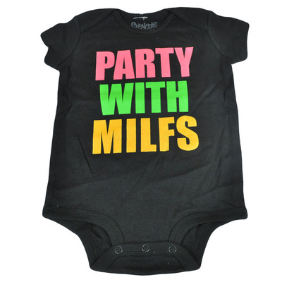 Party With Milfs Mothers Infant Babies Snapsuit Neon Colors Cougars Bodysuit 