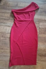 Red one shoulder dress size 10 from Boohoo. Christmas party formal going out 