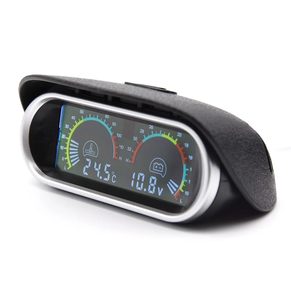 Voltímetro LCD 2 en 1 medidor de temperatura del agua sensor de temperatura del motor + adaptador de 28 mm Foto 3 de 4