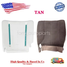 Driver Bottom Cloth Seat Cover Tan & Foam Pad For 02-05 Dodge Ram 1500 2500 3500