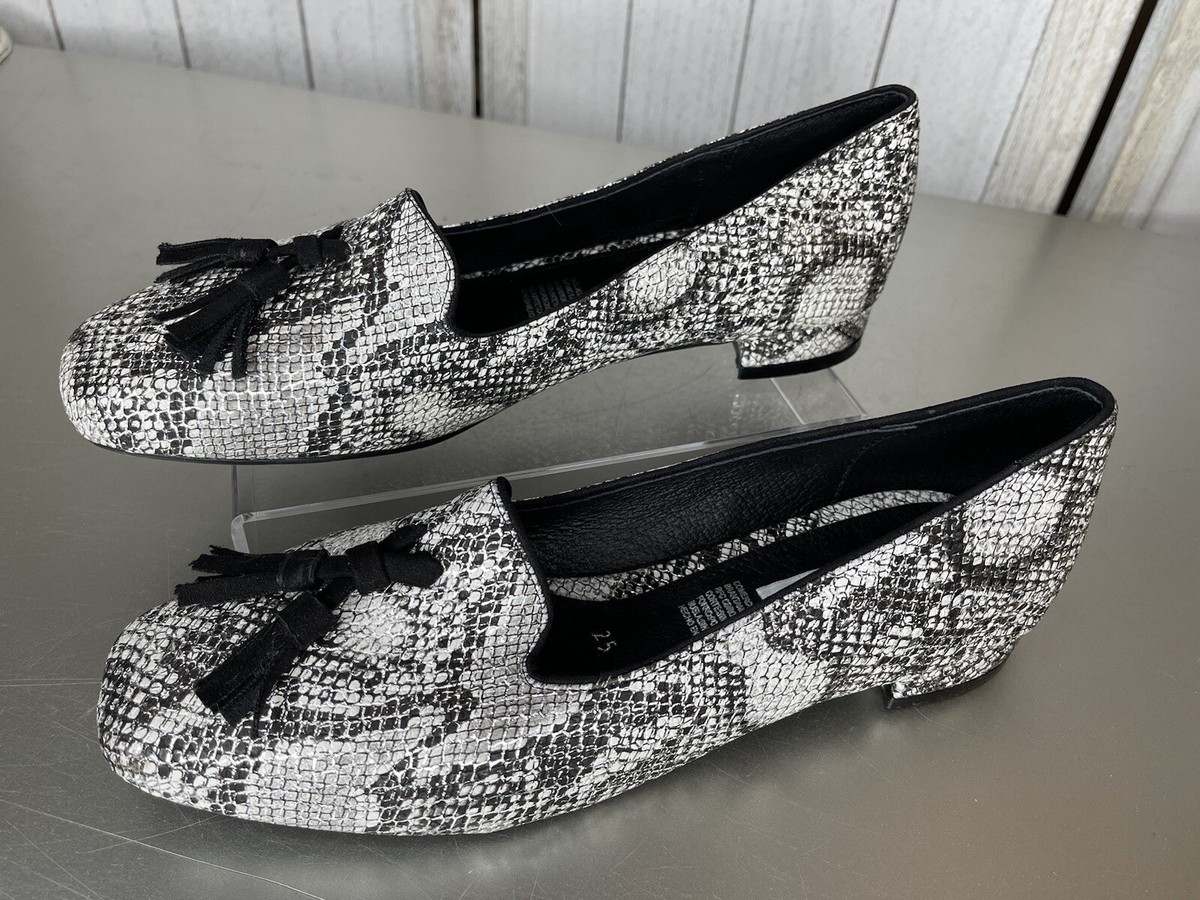 BRANTANO Black White Metallic Slip On Loafer Flat Size 8 | eBay display picture 2