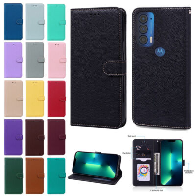 Candy Leather Wallet Cover Case For Motorola Edge 40 G14 G04 G85 G84 G Power G34