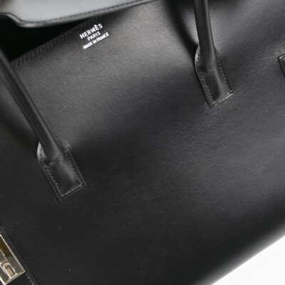 Hermes Black Box Calf Drag 2 37 Handbag 15□D 133712 | eBay