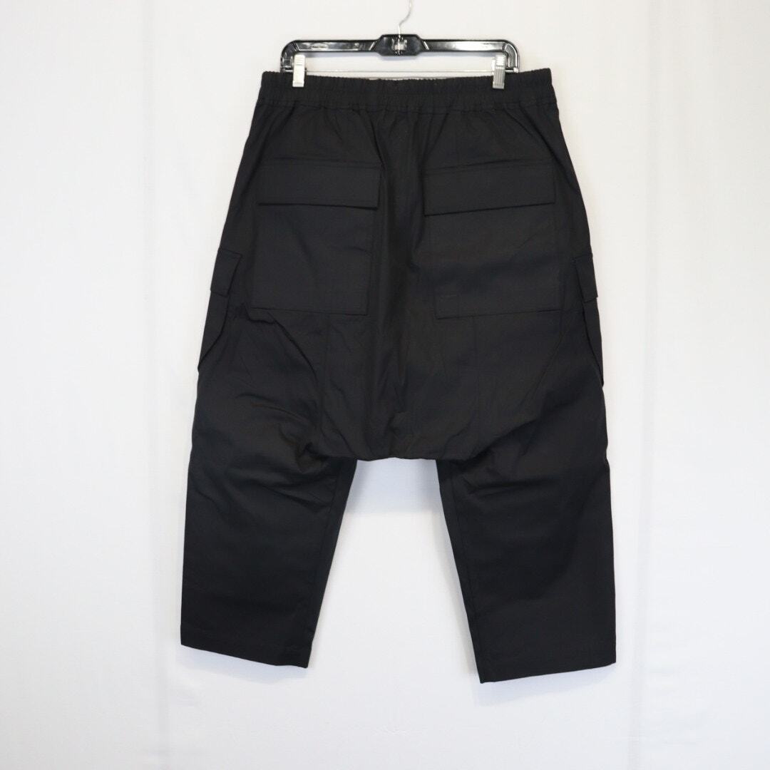 H*読様 Rick OWENS 16SS ANTHEM CARGO CROPPE Cropped Denim Creatch Cargo Drawstring in Black – SVRN