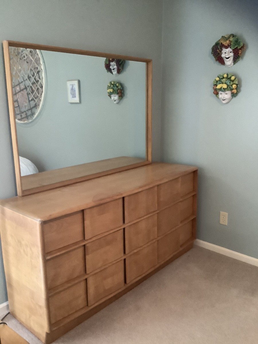 Heywood Wakefield Triple Sculptura Dresser With Attached Mirror MCM Atomic | eBay Heywood Wakefield Triple Sculptura Dresser With Attached Mirror MCM Atomic | eBay