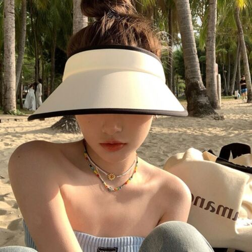 Mirino tappo superiore vuoto seta protezione solare donna visiera cappello estivo cappello sole ragazza - Foto 1 di 18