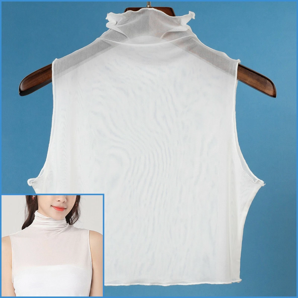 Sheer hotsell white turtleneck
