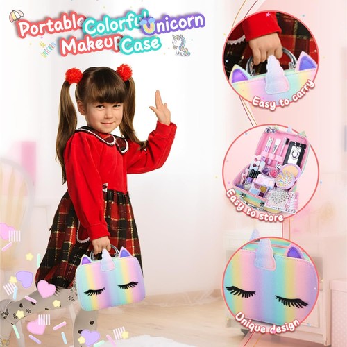Kinderschminke Schminkkoffer Mädchen 30 PCS Schminke Kinder Make up Set Geschenk - Bild 5 von 15