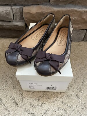 Coach Sarah Signature C Ballet Flats, Brown, Size