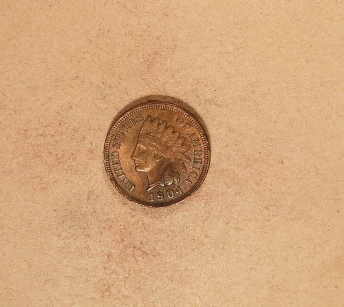 1904 Indian Head Cent grades CH AU, Re-toning over Old Light Cleaning.