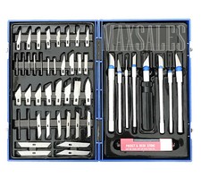 56pc PRECISION HOBBY KNIFE SET KIT EXACTO KNIVES BLADES CRAFT RAZOR SCRAPBOOKING