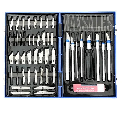 CAL HAWK USA 56pc PRECISION HOBBY KNIFE SET KIT EXACTO KNIVES BLADES CRAFT RAZOR SCRAPBOOKING