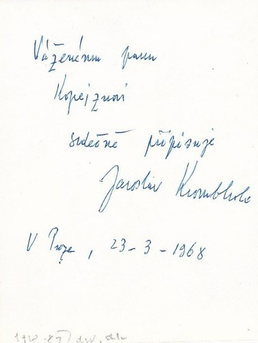 Foto firmada por el director de JAROSLAV KROMBHOLC, dirigió el Teatro Nacional de Praga - Imagen 2 de 2