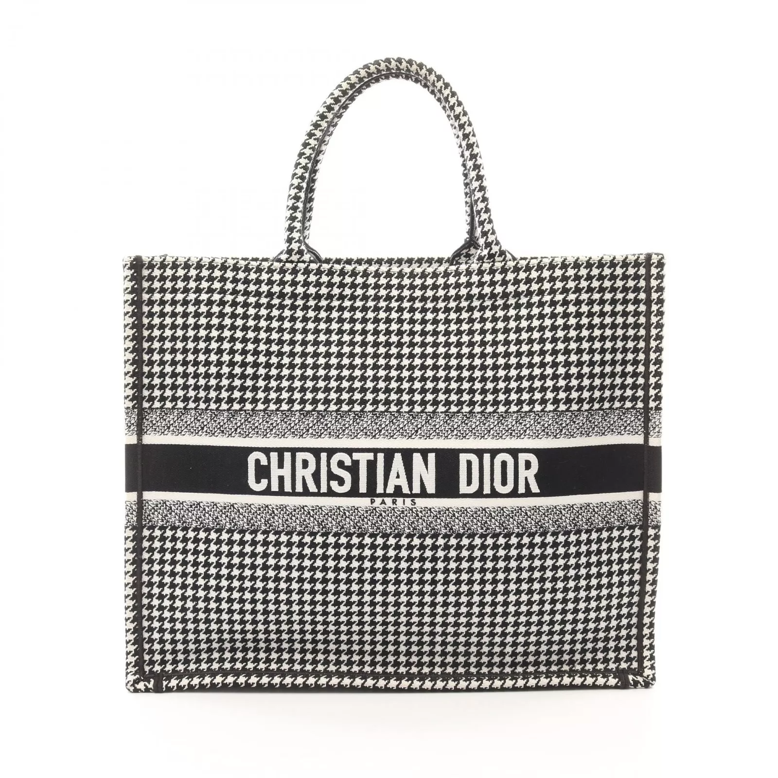 Grand sac fourre tout Dior LIVRE toile blanc noir occasion logo femme