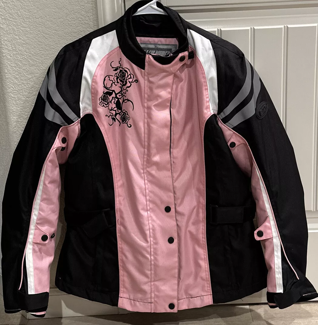 Pink riding jacket sale