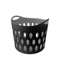 30L Plastic Laundry Basket Home Clothe Washing Large Flexible Hamper Bin Storage