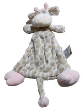 Nat Jules Lovey Security Blanket Plush Rattle Giraffe Pink Tan Cream Brown Soft