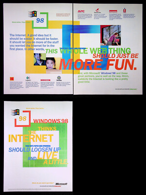 Microsoft Windows 98 PC Computer OS 1998 Trade Print Magazine Ad Poster ...