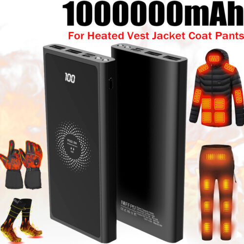 1000000mAh Battery Pack for Heated Vest Jacket Pants Coat Scarf USB Power Bank