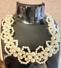 Vintage Beaded Necklace Adjustable Collar 12-13" Around Neck