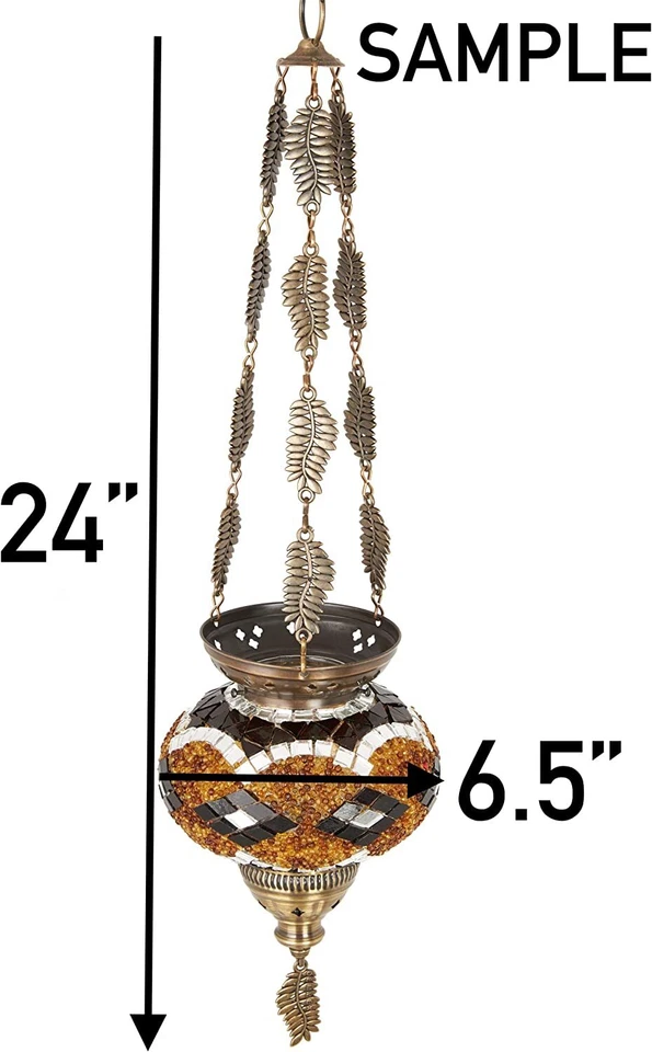 DEMMEX Hecho a Mano Turco Marroquí Mosaico Boho Linterna Colgante Candelabro Foto 3 de 4