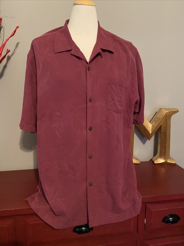100% SILK SHIRT: MAROON MEN'S LARGE | eBay