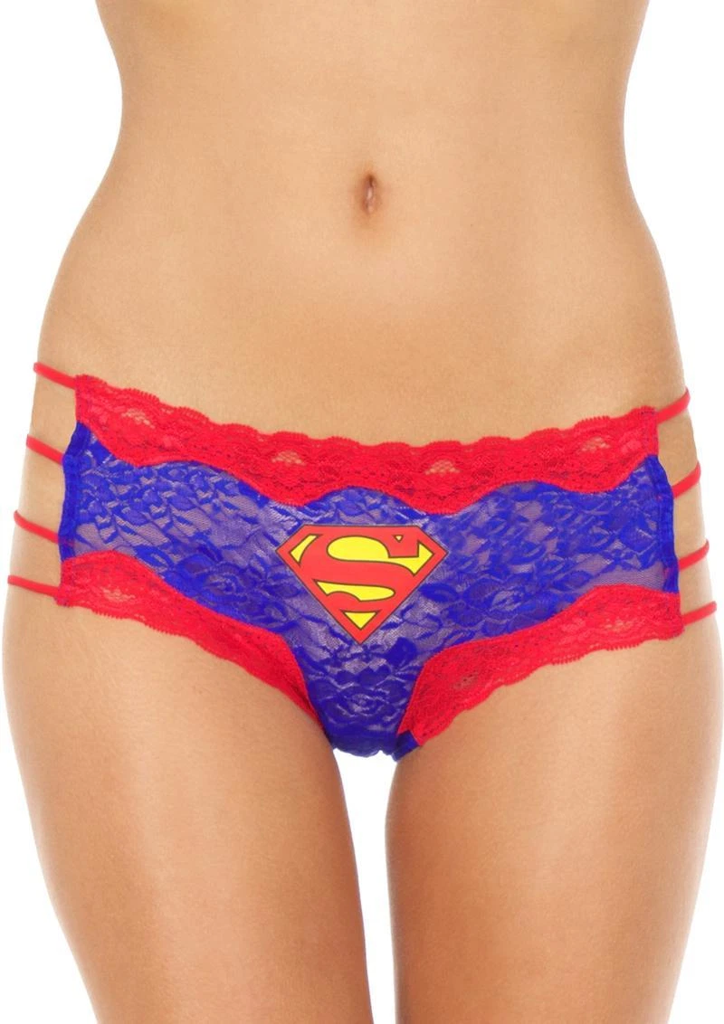 Superman culotte laterale corde dentelle logo hipster 2x plus lingerie cosplay b