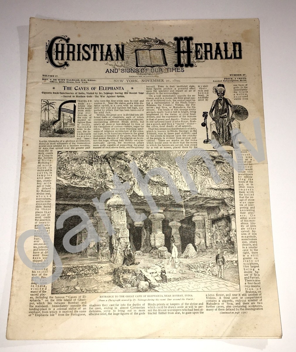 BOMBAY 1894 OPIUM DEN DESCRIPTION ELEPHANTA RARE CHRISTIAN