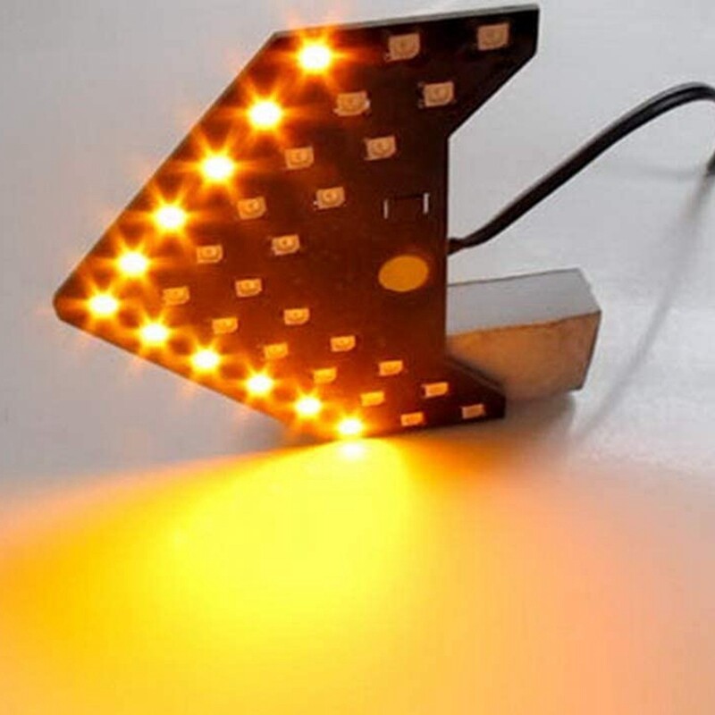 2pcs 33SMD Arrows Panel LED Light Bulbs Side Mirror Turn Signal Lights Lamp